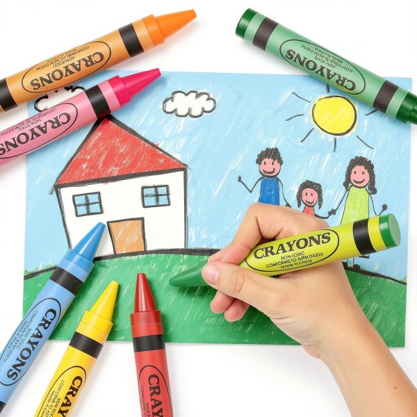 Officygnet Kids Crayons Natural Wax Chunky Grip Toddler Art-1