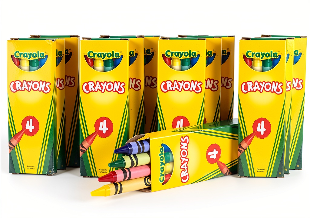 Crayola crayons set displayed in colorful boxes