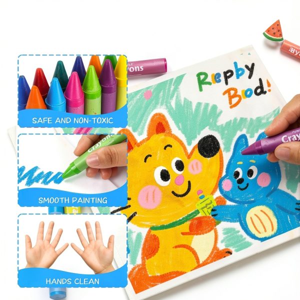 FUMILE Jumbo Crayons Non Toxic Washable for Toddlers 1-3-3