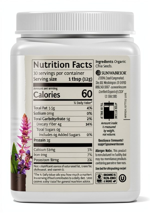 Sunwarrior Chia Seeds Organic Superfood Fiber Omega3-6