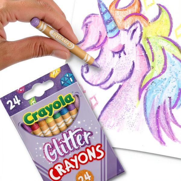 Crayola Sparkle Crayons 24 Count Kids Art Supplies-4