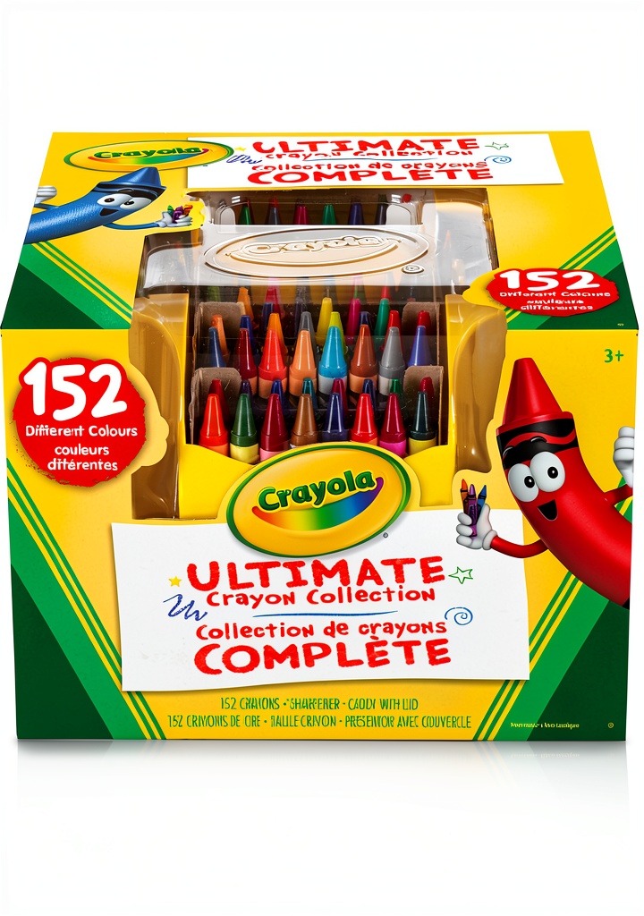 Crayola 152‑count crayon set in metal case