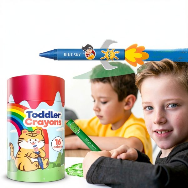 ZENO Toddler Crayons Natural Wax Washable 16 Colors-4