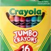 Crayola Jumbo Crayons 16 Count Toddler Grip Assorted Colors-0