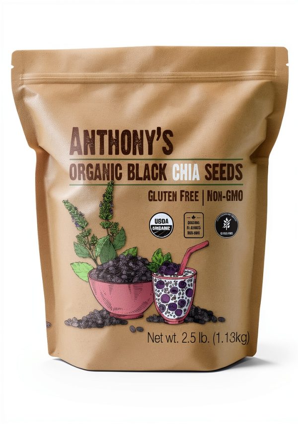 Organic Black Chia Seeds Anthonys USDA GlutenFree-0