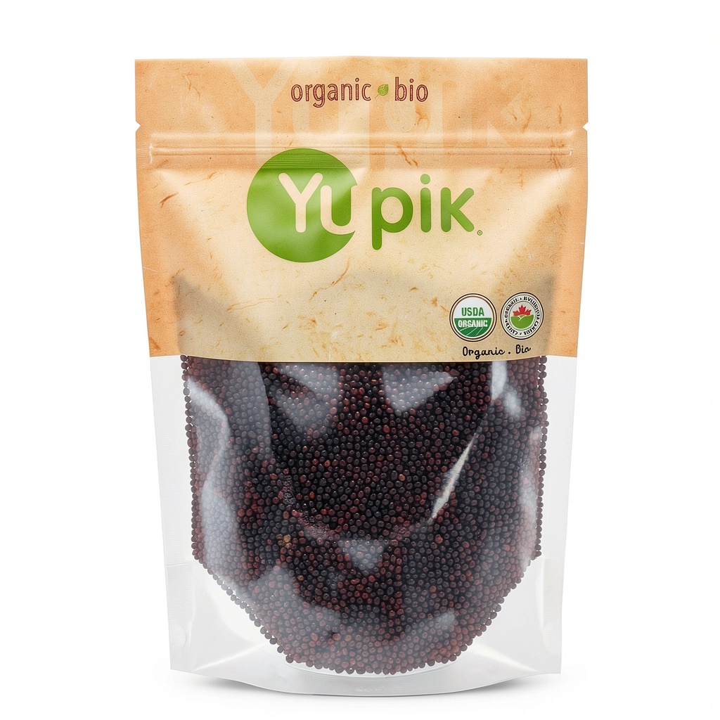 Organic dark chocolate chia seeds Tootsi Vegan displayed in a kitchen bowl