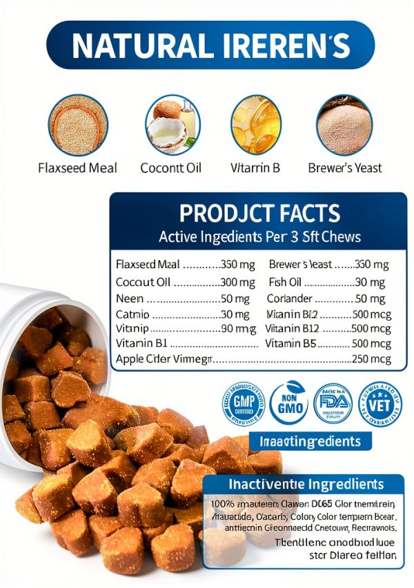 Cat Flea Tick Chews ColEaze Natural Coconut Oil-6