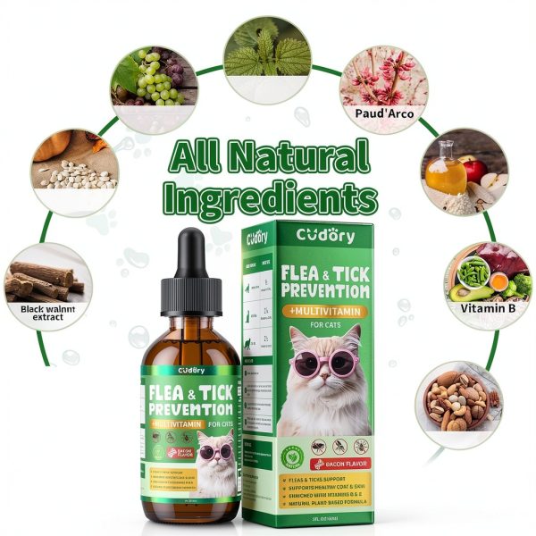 Cudory Oral Flea & Tick Drops for Dogs and Cats Natural Herbal Formula-3