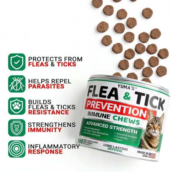 Yuma's Flea Tick Chews for Cats Natural Defense-1