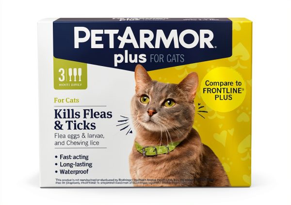 PetArmor Plus Cat Flea Treatment 3‑Count Waterproof Drops 30‑Day-0