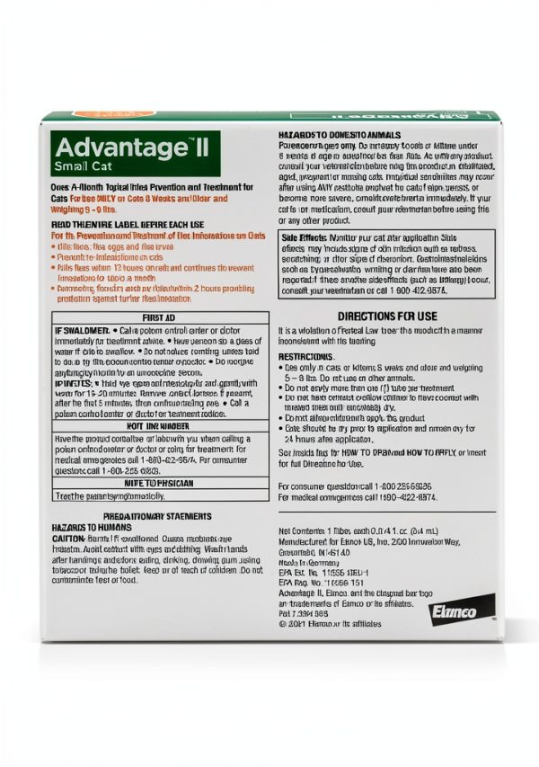 Advantage II Small Cat Flea Treatment 1 Pack Vet Recommended Monthly-1
