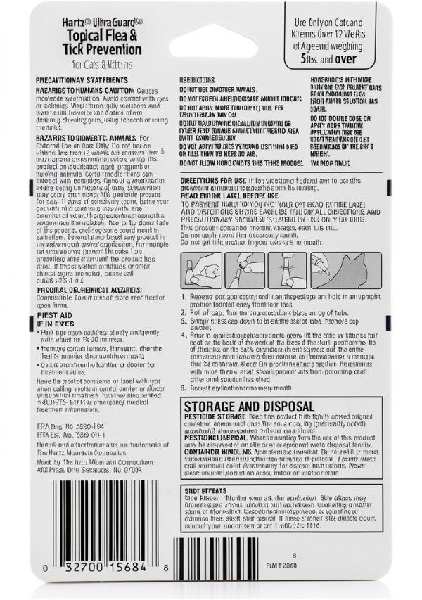 Hartz Flea Tick Drops for Cats 032700156848 3‑Month Mosquito Repellent-1