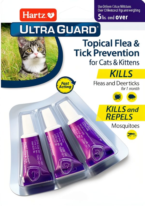 Hartz Flea Tick Drops for Cats 032700156848 3‑Month Mosquito Repellent-0