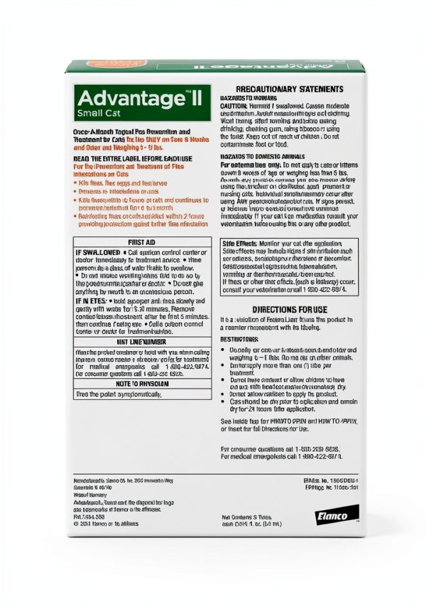 Advantage II Small Cat Flea Treatment 1 Pack Fast Acting Waterproof-1