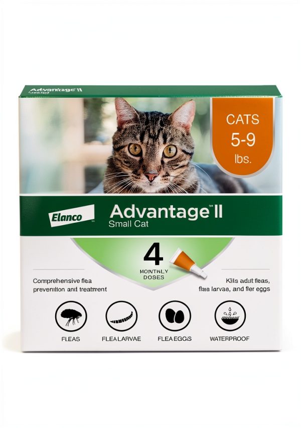 Advantage II Small Cat Flea Treatment by Elanco 5-9 lbs Monthly-0