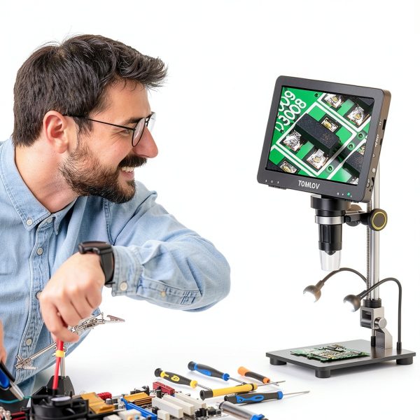 Digital Microscope TOMLOV DM9 Pro 7in IPS Screen 16MP 1200X-8