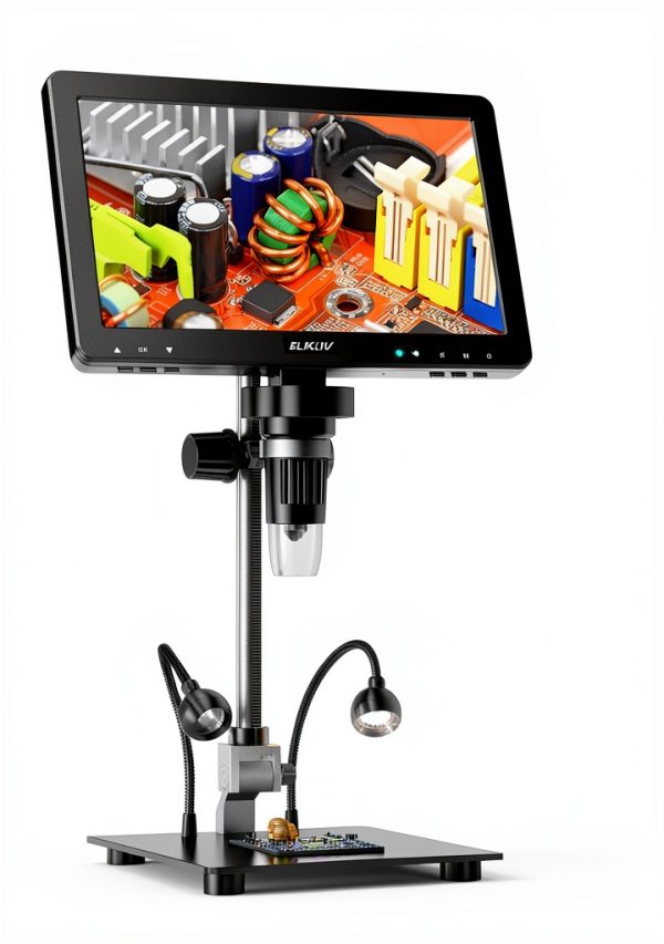 Elikliv EDM9 Max Digital Microscope: 20MP 10.1" 1500X HD IPS HDMI Coin Microscope Magnifier for Error Coins with Screen & Light, LCD Soldering Microscopes for Adults, PC/TV View, 64GB-0