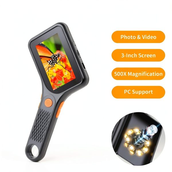 Microscope Ashfly 3.0" IPS Screen 500X Pocket USB Microscope-1