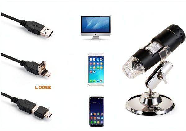 USB Microscope for Android/PC, 40-1000X Magnification Digital Microscope Camera Endoscope with 8 Adjustable LED Lights (Not Compatible with iPhone/iPad)-1