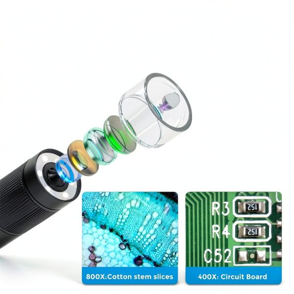 APEXEL Handheld Digital Microscope 800X with 2-inch LCD and LED Lights-2